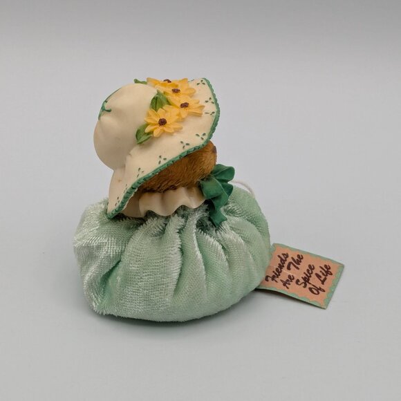 Cherished Teddies Teal Spring Bonnet Figurine (873349) 2001 - Picture 3 of 9